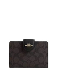 Coach Medium Corner Zip Wallet In Signature Canvas