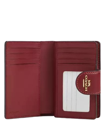 Coach Medium Corner Zip Wallet In Signature Canvas With Cherry Print