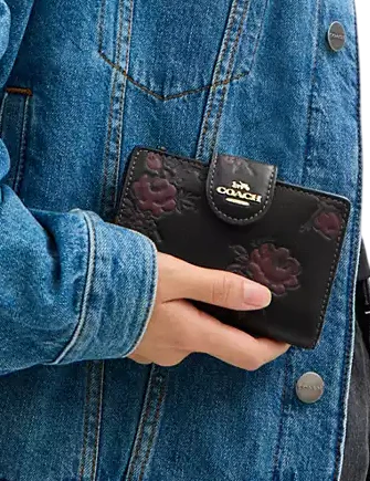 Coach Medium Corner Zip Wallet With Floral Print