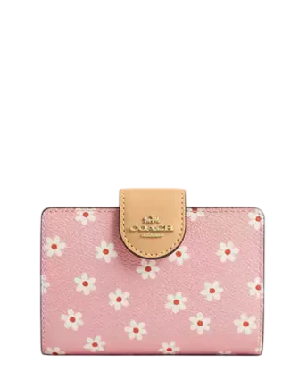 Coach Medium Corner Zip Wallet With Floral Print