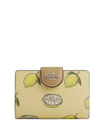 Coach Medium Corner Zip Wallet With Lemon Print