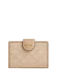 Coach Medium Corner Zip Wallet With Signature Canvas