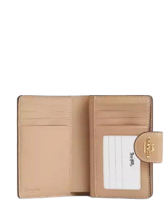 Coach Medium Corner Zip Wallet With Signature Canvas
