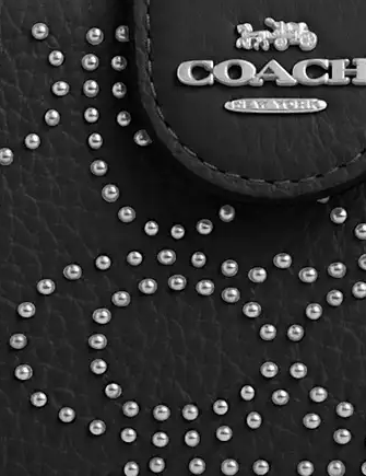 Coach Medium Corner Zip Wallet With Signature Rivets