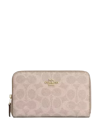 Coach Medium Id Zip Wallet In Signature Canvas