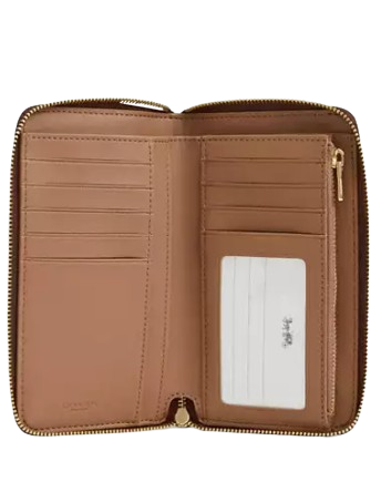 Coach Medium Id Zip Wallet In Signature Canvas