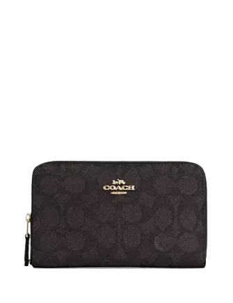 Coach Medium Id Zip Wallet In Signature Canvas