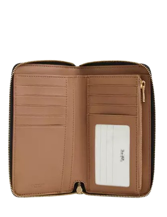 Coach Medium Id Zip Wallet In Signature Canvas