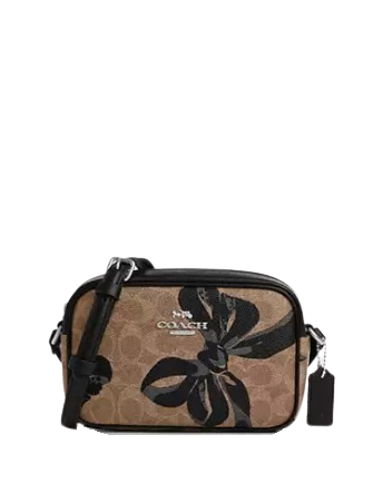 Coach Mini Jamie Camera Bag In Signature Canvas With Bow Print