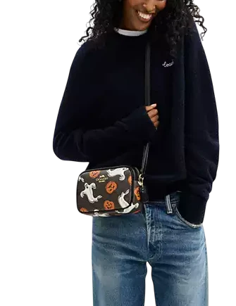 Coach Mini Jamie Camera Bag In Signature Canvas With Halloween Print