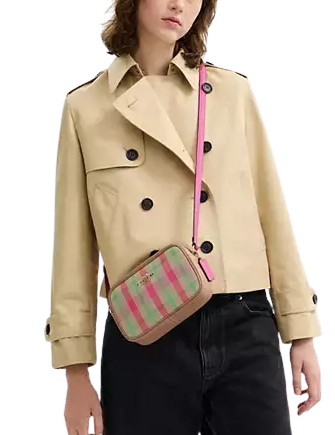 Coach Mini Jamie Camera Bag With Plaid Print