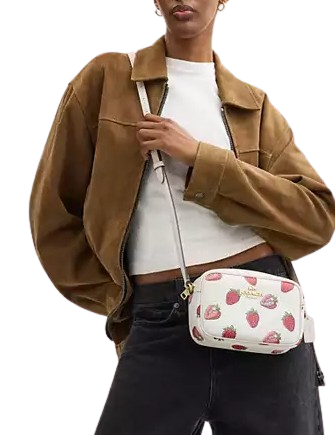 Coach Mini Jamie Camera Bag With Strawberry Print