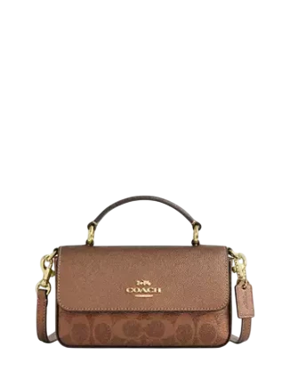 Coach Mini Josie Top Handle Bag In Signature Canvas