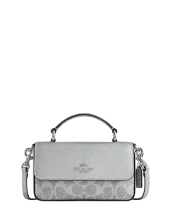 Coach Mini Josie Top Handle Bag In Signature Canvas