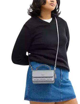 Coach Mini Josie Top Handle Bag In Signature Canvas
