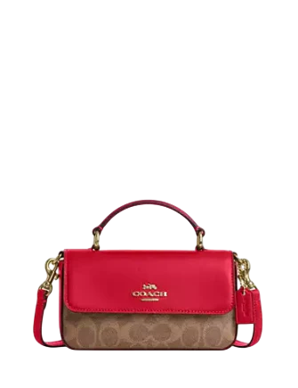 Coach Mini Josie Top Handle Bag In Signature Canvas