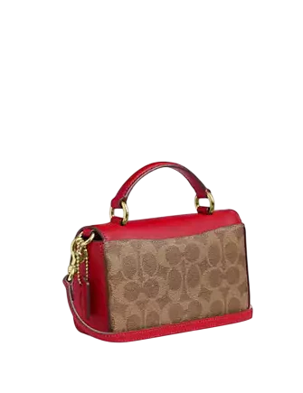 Coach Mini Josie Top Handle Bag In Signature Canvas