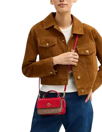 Coach Mini Josie Top Handle Bag In Signature Canvas