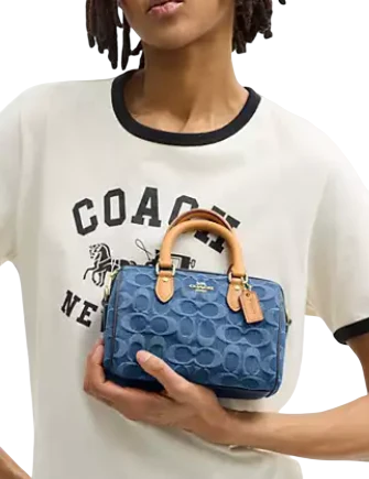 Coach Mini Rowan Crossbody Bag In Signature Denim
