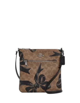 Coach Mini Rowan File Bag In Signature Canvas With Bow Print