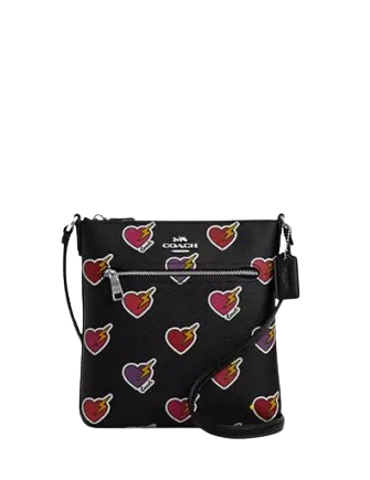 Coach Mini Rowan File Bag With Heart Bolt Print