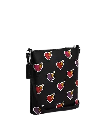 Coach Mini Rowan File Bag With Heart Bolt Print