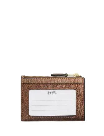 Coach Mini Skinny Id Case In Signature Canvas