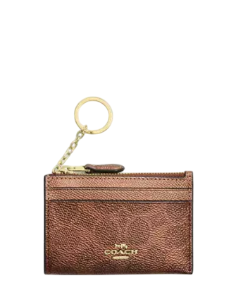 Coach Mini Skinny Id Case In Signature Canvas