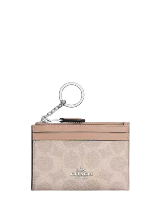Coach Mini Skinny Id Case In Signature Canvas