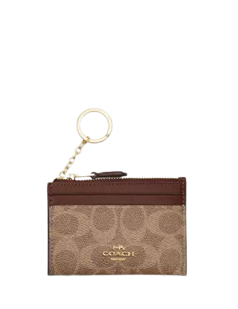 Coach Mini Skinny Id Case In Signature Canvas