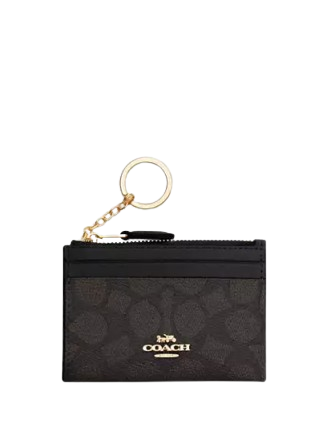 Coach Mini Skinny Id Case In Signature Canvas
