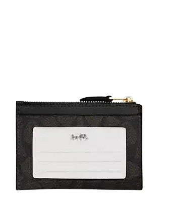 Coach Mini Skinny Id Case In Signature Canvas