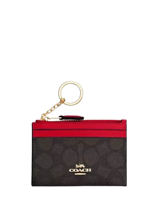Coach Mini Skinny Id Case In Signature Canvas