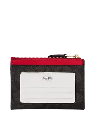 Coach Mini Skinny Id Case In Signature Canvas