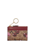 Coach Mini Skinny Id Case In Signature Canvas With Cherry Print