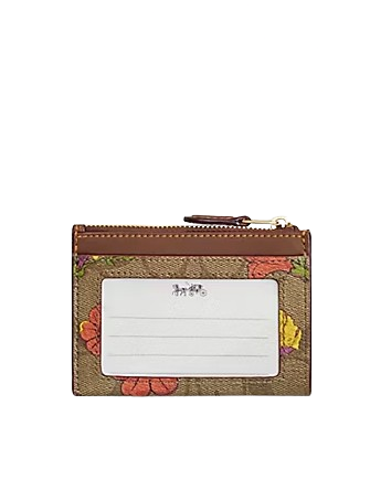 Coach Mini Skinny Id Case In Signature Canvas With Floral Print