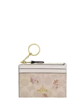 Coach Mini Skinny Id Case In Signature Canvas With Floral Print