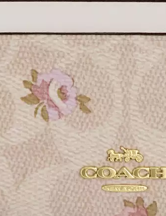 Coach Mini Skinny Id Case In Signature Canvas With Floral Print