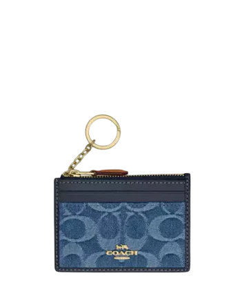 Coach Mini Skinny Id Case In Signature Denim