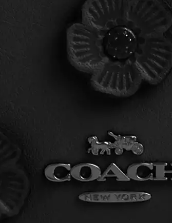 Coach Mini Skinny Id Case With Floral Applique