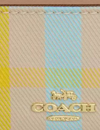 Coach Mini Skinny Id Case With Plaid Print