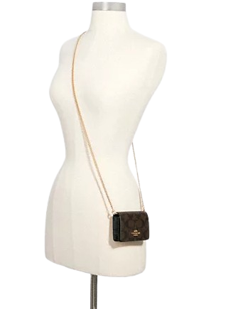 Coach Mini Wallet On A Chain In Signature Canvas