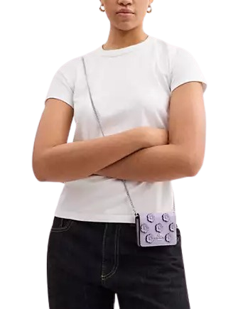 Coach Mini Wallet On A Chain With Floral Applique