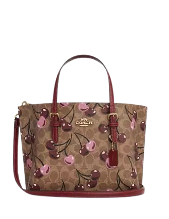 Coach Mollie Tote Bag 25 In Signature Canvas With Cherry Print