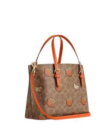 Coach Mollie Tote Bag 25 In Signature Canvas With Orange Print