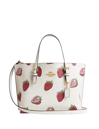 Coach Mollie Tote Bag 25 With Strawberry Print