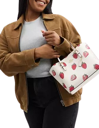 Coach Mollie Tote Bag 25 With Strawberry Print