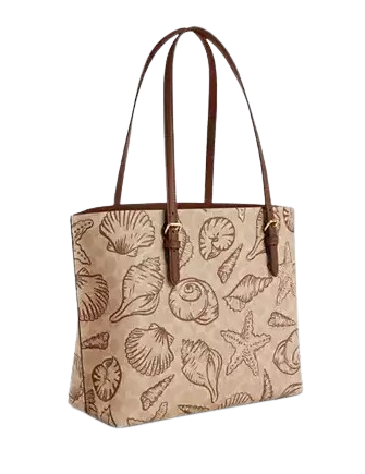 Coach Mollie Tote Bag In Signature Canvas With Shell Print