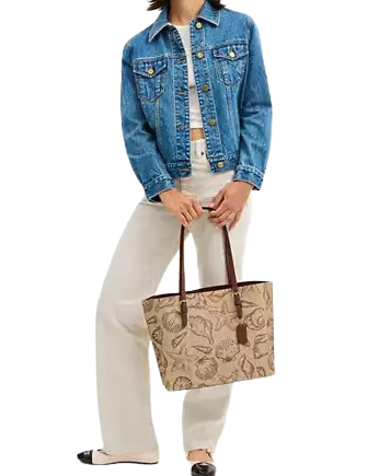 Coach Mollie Tote Bag In Signature Canvas With Shell Print