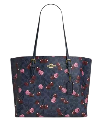 Coach Mollie Tote In Signature Canvas With Cherry Print